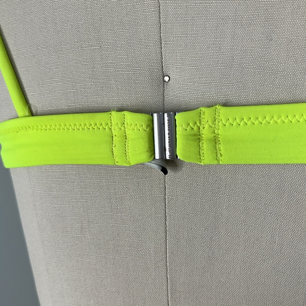 Solid & Striped Neon String Triangle Yellow Bikin… - image 6